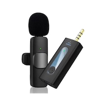 Kablosuz Yaka Mikrofonu 3.5mm Aux Pc Tablet Video Kayıt Vlog Amfi Telefon Hoparlör Mikrofon