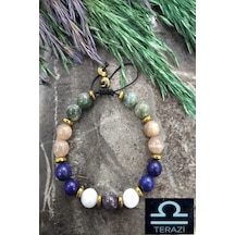 Badeaccessories 8 Mm Terazi Burcu Doğal Taş Bileklik Çok Renkli