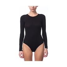 6 Adet Nbb Bayan Bisiklet Yaka Uzun Kollu Çıtçıtlı Body 2946 Siyah