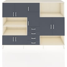 Hyperion Dolap 10 Raflı 4 Çekmeceli 8 Kapaklı 220x44x163 Aytaşı-a Aytaşı-antrasit