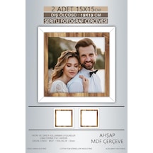 Tr Yhfoto 2 Adet 15x15 Çerçeve Beyaz Ahşap Şeritli Fotoğraf Mdf Çerçeve Kare Çerçeve Çok Renkli 15 X 15