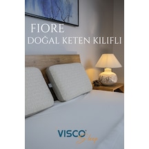 Visco Yastık Doğal Keten Kılıflı Ergonomik Visco Yastık 65 x 40 x 14 CM