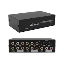 Av-104 4 Port Cvbs Rca Video Audio Splitter Çoğaltıcı Dağıtıcı