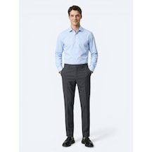 Kip Renkli Düz Dokuma Fitted Fit Klasik Yün Karışımlı Pantolon Çok Renkli