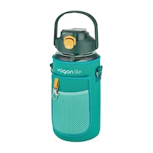 Karma Renk Pipetli Kılıflı Matara 1500 Ml Green