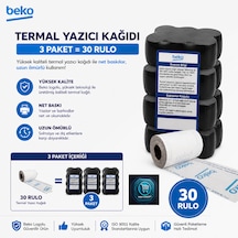 X30 Tr - 300 Tr - 220 Tr - 400 Tr Yazarkasa Termal Pos Rulosu 3 Paket - 30 Adet