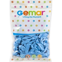 Gemar Parti Doğum Günü Organizasyon Balon - 28 Cm. - Açık Mavi - 100 Adet Mavi