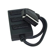 SCART DAĞITICI 3 LÜ SİYAH (1 ERKEK - 3 DİŞİ SCART)