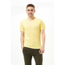 Sarı V Yaka Erkek Tshirt Sarı