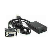 Vga To Hdmi Çevirici Dönüştürücü Adaptör Kablosu