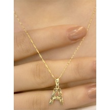 14 Ayar Altın Küçük Füzyon A Harfli Kolye Sarı