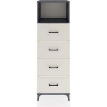 Hyperion Dolap Tek Raflı 4 Çekmeceli 60x44x182 Antrasit-aytaşı Antrasit