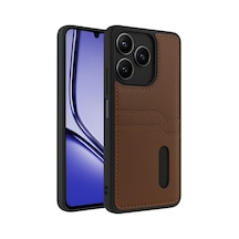 Realme Note 50 4g Kılıf Sara Kartvizitli Deri Kılıf - Taba Bz8683140846817