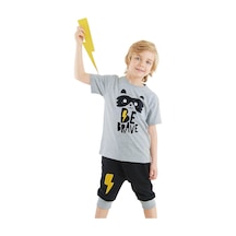 Denokids Rakun Erkek Çocuk T-shirt Kapri Şort Takım Çok Renkli