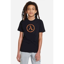 Tshirthane Half Life Baskılı Unisex Çocuk Siyah T-Shirt