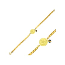 22 Ayar Pullu Zincirli Reşat Çeyrekli Bileklik