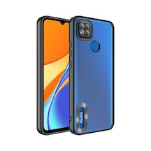 Redmi 10a Kılıf Kamera Korumalı Logo Gösteren Klfs Omega Kapak - Siyah Siyah