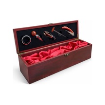 4 Adet Ahşap Kutulu Şaraplık Ve Tirbuşon Seti Şarap Açacağı Corkscrew Ve Wine Opener Ürün Ölçüleri 36x11 Cm