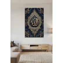 Allah Yazılı Gold Hat Sanatı Dekoratif Cam Tablo Modern İslami Duvar Dekoru İslami Motifli Dekoratif Duvar Tablosu, Salon Ve İbadet Alanı Dekoru,
