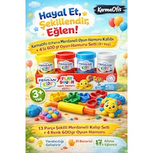 13 Parça Merdaneli Oyun Hamuru Kalıbı+4 Lü 600gr Oyun Hamuru 3+yaş Krem