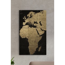 Doğal Taş Tablo - Dünya Haritası - Duvar Dekoru 30x50cm