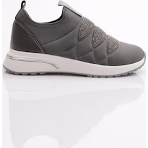 Dgn 222 Kadin Kalin Taban Baklava Desenli Sneaker Ayakkabi 222-2494-R10683 Gri - Gri