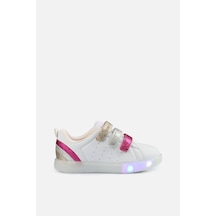 Vicco Sun Işıklı Kız Çocuk Beyaz/fuşya Sneaker