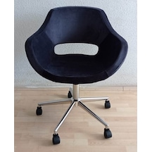 Kamusalmarket Ofis Koltuğu Krom Metal Ayaklı Döküm Süngerli