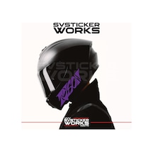 Tyson Yazılı Kask Sticker Tüm Kasklar Uyumlu Tek Yön 1 Adet Mor