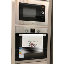 Valerine Life Kişiye İsme Özel Queen Home Çizgili Mutfak Kurulama Ve Fırın Beyaz El Havlusu %100 Pam Beyaz