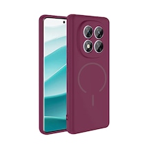 Xiaomi Redmi Note 14 Pro 5g Kılıf Magsafe Destekli Kamera Korumalı Yumuşak Silikon Pazarplus Mürdüm