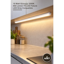 4 Adet Ct-2467g T5 Ledli Bant Eklenebilir Armatür 10 Watt Günışığı 3200k 850 Lümen T5 Led Fixture Led Strip Compatible