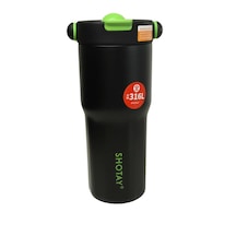Shotay St-8902 680ml Pipetli Çelik Matara Siyah
