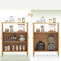 İbico İ21-149 Çok Amaçlı Dolap 66x33x85cm Ahşap Bambu Organizer Raflı Diğer