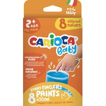 Carioca Bebek Parmak Boyası 8'li 8x50 ML Süper Yıkanabilir 2+ Yaş