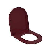 Bocchi - Pure S Tondo Rimless Uyumlu Yavaş Kapanır Klozet Kapağı Parlak Burgonya Bordosu - A0302-072 Diğer