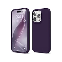 İphone 15 Pro Max Derin Mor Silikon Kılıf Leke Tutmaz İçi Süet Silinebilir Kamera Yükseltili Kapak