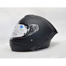 Mt Thunder 4sv R Pure Mat Siyah Şefaf Vizörlü Kask - Iç Güneş Vizörlü Sİyah