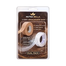 Nutrabella Medikal Bant, Şeffaf Ve Ten Rengi, Hipoalerjenik, Nefes Alabilen, Hassas Cilt Uyumlu, İz Bırakmaz, 2'li Set Çok Renkli