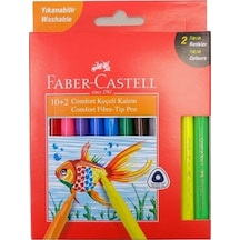 Faber-Castell Comfort Yıkanabilir Keçeli Kalem 10+2 Neon