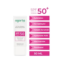Agarta Cilt Tonu Eşitleyici Renkli Kapatıcı Etkili 50 ML Spf+50 Güneş Kremi