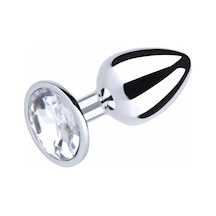 Hızlı Express Jw Gümüş Metal Beyaz Taşlı Lüks Anal Plug Tıkaç Anal Tıpa 8 Cm