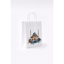 Ramazan Temalı Baskılı Kağıt Poşet 18x23x8 Cm 12'li