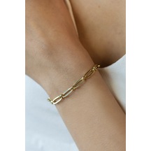 Uşaklıhafız 14 Ayar Altın Ataç Zincir Bileklik (21 Cm) Sarı Altın