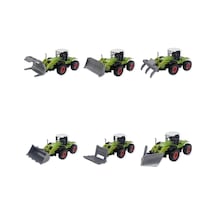 6'lı Set Farm Mini Oyuncak Traktör - 14 Cm Çiftlik Araçları Lisinya