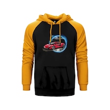 Asphalt 9 Legends 3d Car Sarı Renk Reglan Kol Kapşonlu Sweatshirt Sarı