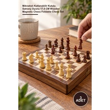 3 Adet Ahşap Satranç Takımı Mıknatıslı Katlanabilir Kutulu Satranç Oyunu 17.5 Cm Wooden Magnetic Chess Foldable Chess Set