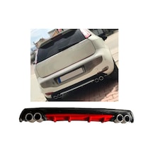Fiat Punto Uyumlu Body Kit Difüzör 4 Çıkış Yuvarlak Kırmızı