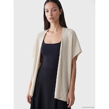Lcw Everyday Beyaz Şal Yaka Oversize Kadın Triko Hırka Xl-2xl
