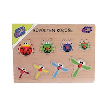 131-132 Ony Ahşap Tutmalı Puzzle Büyükten Küçüğe -onyıl Çok Renkli